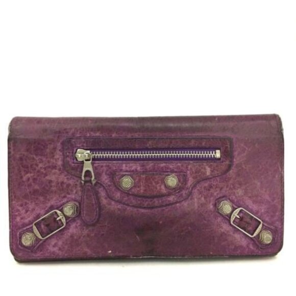 BALENCIAGA Raisin Giant Leather Long Bifold Wallet/3U0999 - Picture 1 of 9